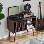 Record Player Stand 4 Compartments Holds