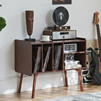 Record Player Stand 4 Compartments Holds