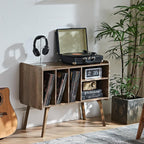 Record Player Stand 4 Compartments Holds