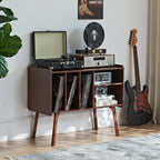 Record Player Stand 4 Compartments Holds