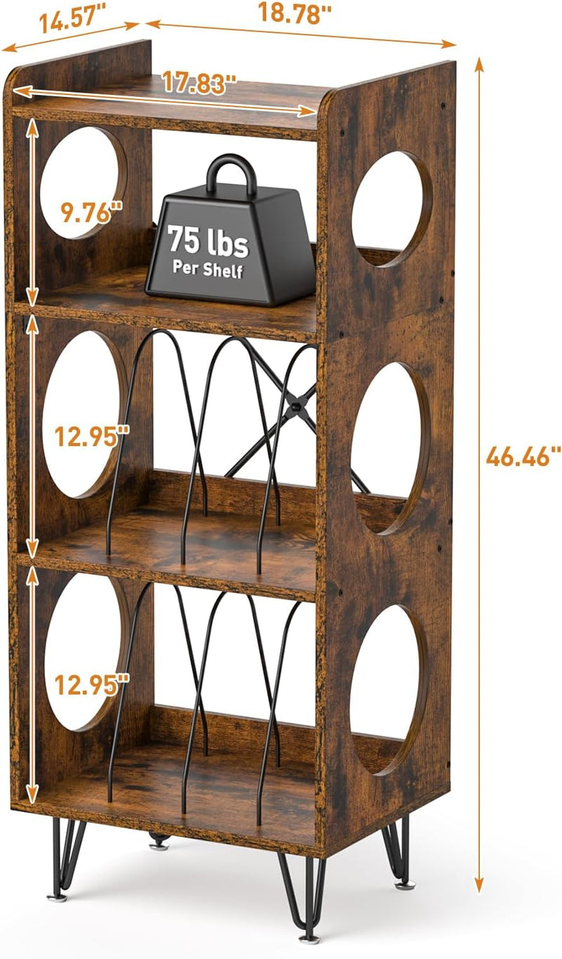 Record Player Stand 4 Tier Vinyl Storage Cabinet