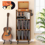 Record Player Stand 4-Tier Vinyl Storage Cabinet Holds