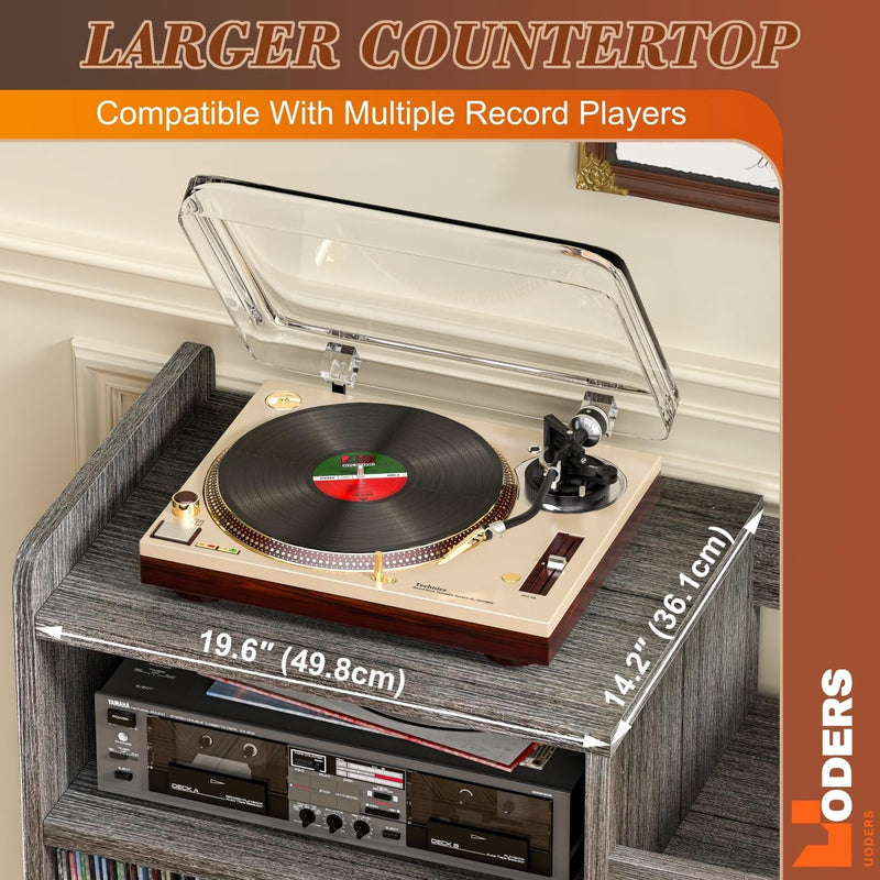 Record Player Stand Large Table Cabinet with Open
