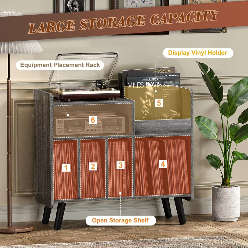 Record Player Stand Large Table Cabinet with Open