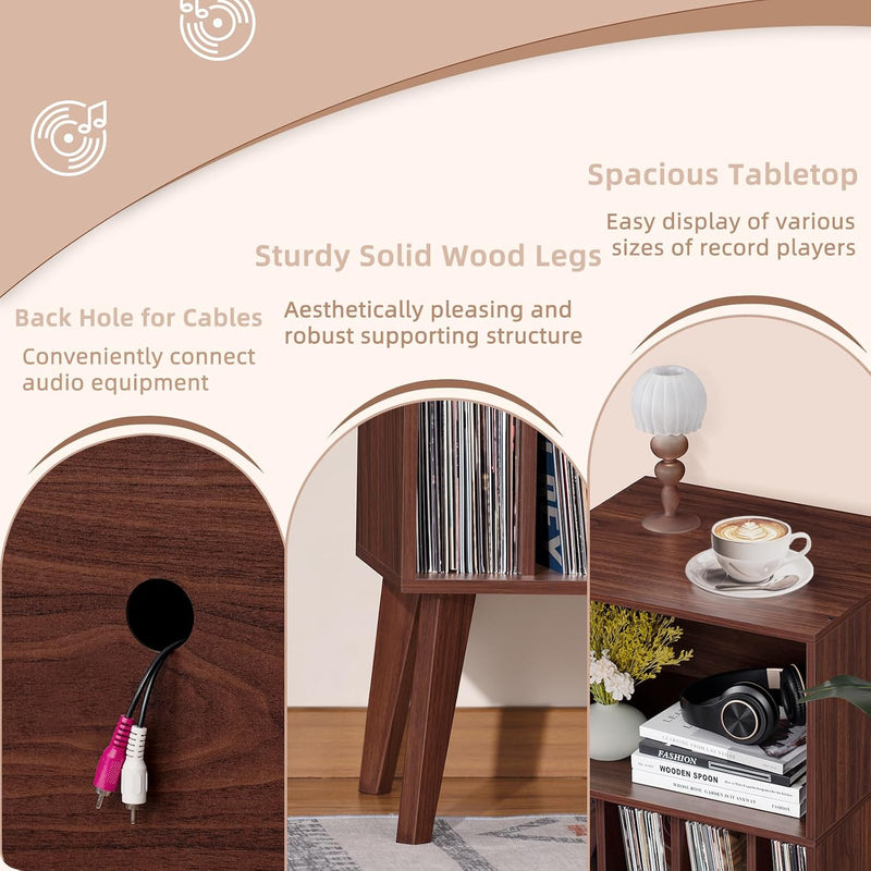 Record Player Stand Turntable Hold Up to 160