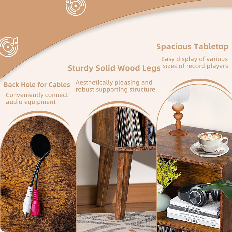 Record Player Stand Turntable Hold Up to 160