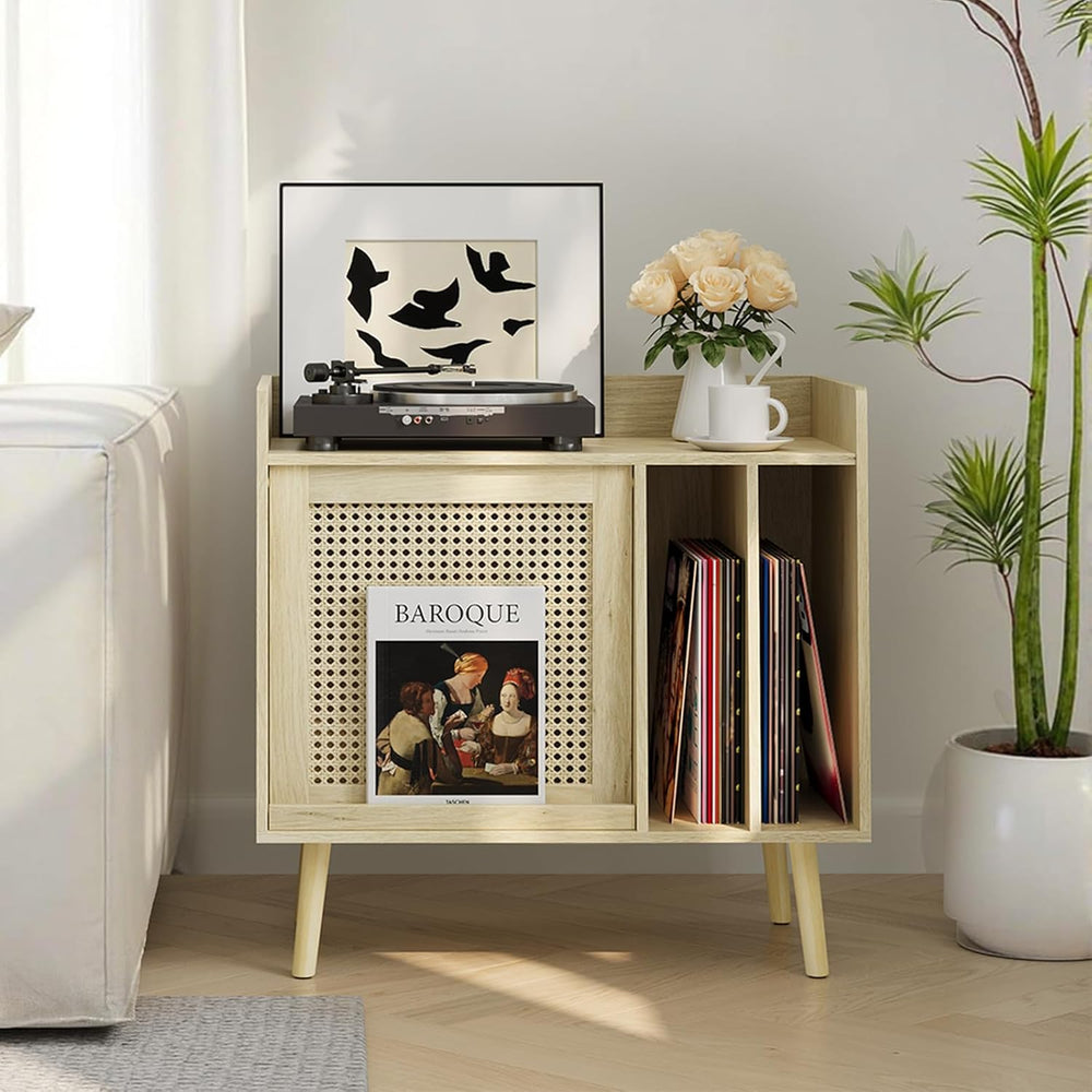 Record Player Stand Vinyl Storage Cabinet