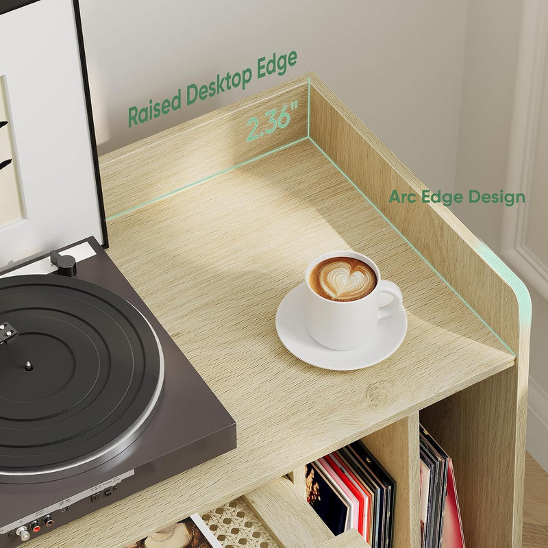 Record Player Stand Vinyl Storage Cabinet