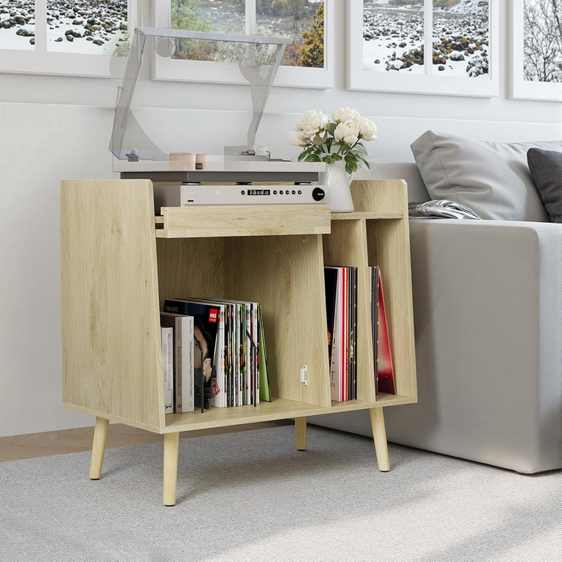 Record Player Stand Vinyl Storage Cabinet