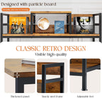 Record Player Stand Vinyl Storage with 4 Dividers