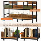 Record Player Stand Vinyl Storage with 4 Dividers