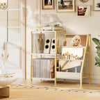 Record Player Stand with 3-Tier Vinyl Storage