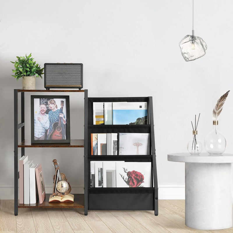 Record Player Stand with 3-Tier Vinyl Storage