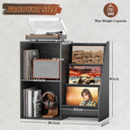 Record Player Stand with 3-Tier Vinyl Storage