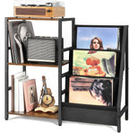 Record Player Stand with 3-Tier Vinyl Storage