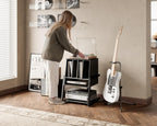 Record Player Stand with 4-Tier Wooden Shelves