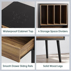Record Player Stand with Nesting Vinyl Storage Crate