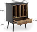Record Player Stand with Nesting Vinyl Storage Crate
