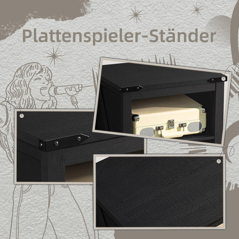 Record Player Stand with Vinyl Storage