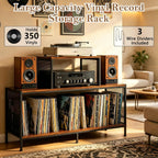 Record Player Stand with Vinyl Storage 350+ Cabinet
