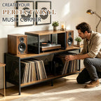 Record Player Stand with Vinyl Storage 350+ Cabinet