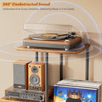 Record Player Stand with Vinyl Storage and Display