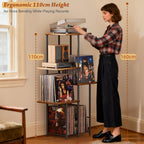 Record Player Stand with Vinyl Storage and Display