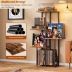 Record Player Stand with Vinyl Storage and Display