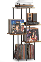 Record Player Stand with Vinyl Storage and Display