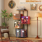 Record Player Stand with Vinyl Storage and Display