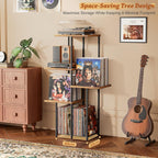 Record Player Stand with Vinyl Storage and Display