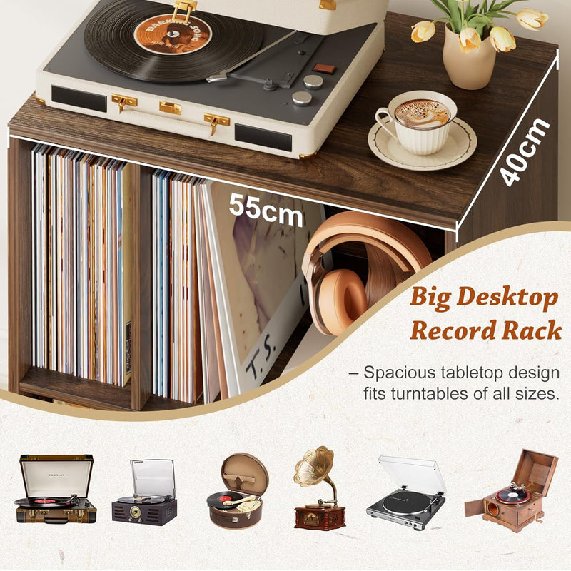 Record Player Stand with Vinyl Storage Drawer