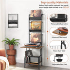 Record Player Stand with Vinyl Storage for 200