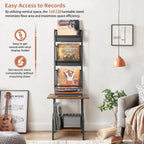 Record Player Stand with Vinyl Storage for 200