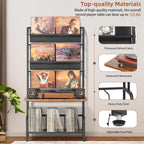 Record Player Stand with Vinyl Storage for 200