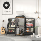 Record Player Stand with Vinyl Storage for 280