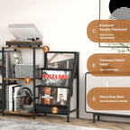 Record Player Stand with Vinyl Storage for 280