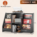 Record Player Stand with Vinyl Storage for 350