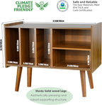 Record Player Stand with Vinyl Storage Holds Up