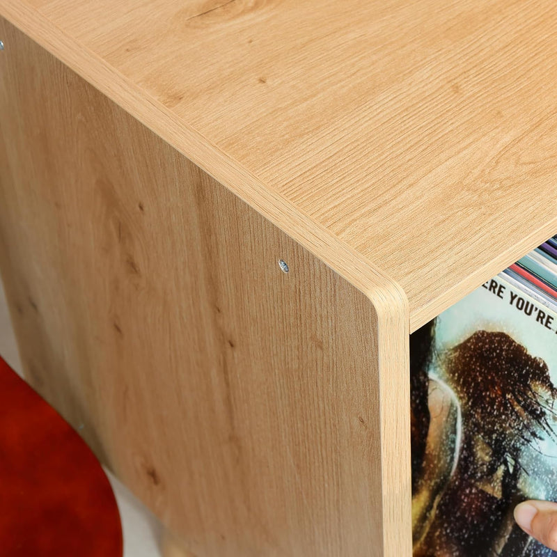 Record Player Stand with Vinyl Storage Holds Up