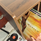 Record Player Stand with Vinyl Storage Holds Up
