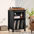 Record Player Stand with Vinyl Storage Large Table