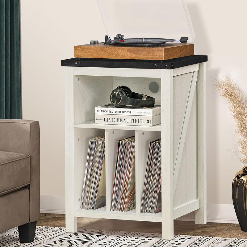 Record Player Stand with Vinyl Storage Large Table
