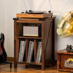 Record Player Stand with Vinyl Storage Large Table