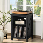 Record Player Stand with Vinyl Storage Large Table