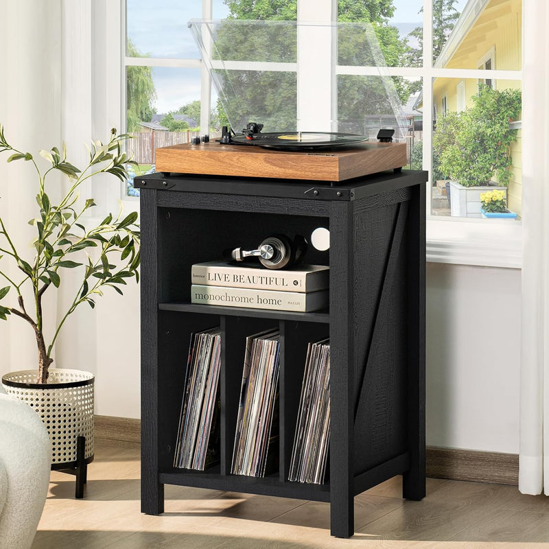 Record Player Stand with Vinyl Storage Large Table