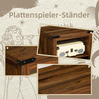 Record Player Stand with Vinyl Storage Large Table