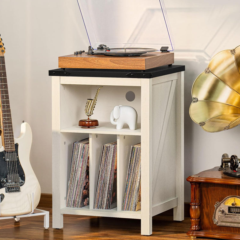 Record Player Stand with Vinyl Storage Large Table