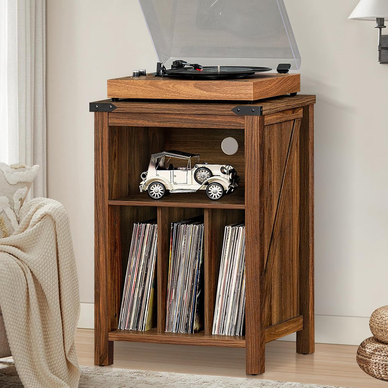 Record Player Stand with Vinyl Storage Large Table