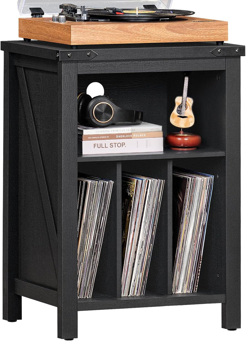 Record Player Stand with Vinyl Storage Large Table